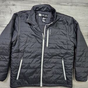 Huk Fishing puffer jacket Black Size large Fall Winter